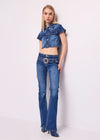 DENNY ROSE SHORT COTTON DENIM SHIRT