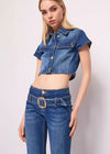 DENNY ROSE SHORT COTTON DENIM SHIRT