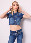 DENNY ROSE SHORT COTTON DENIM SHIRT