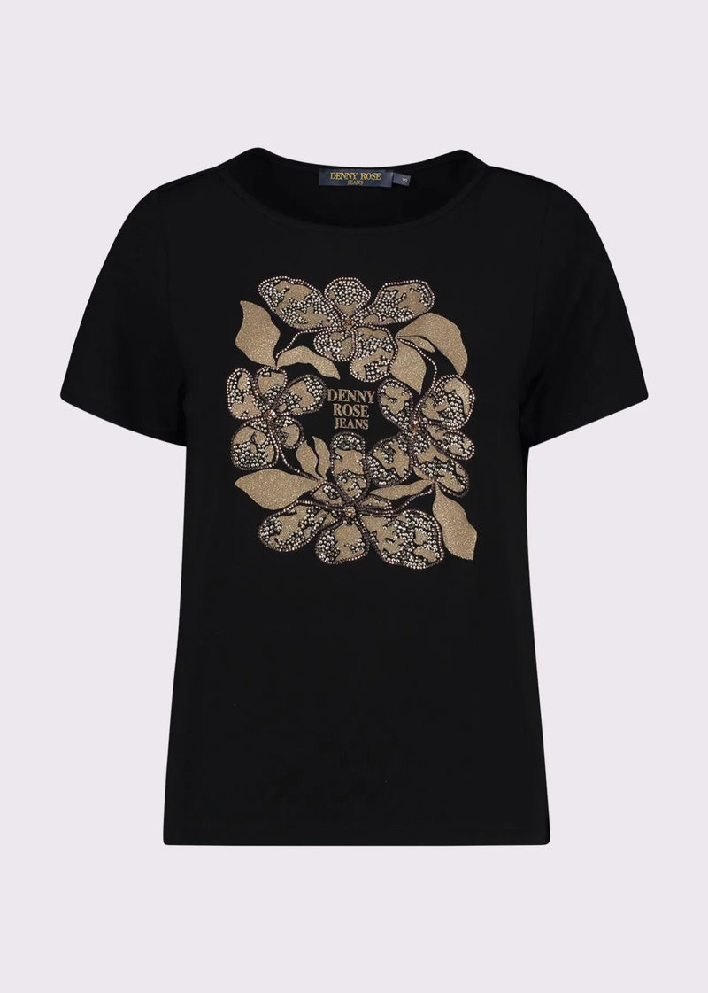 DENNY ROSE T-SHIRT WITH PRINT-BLACK