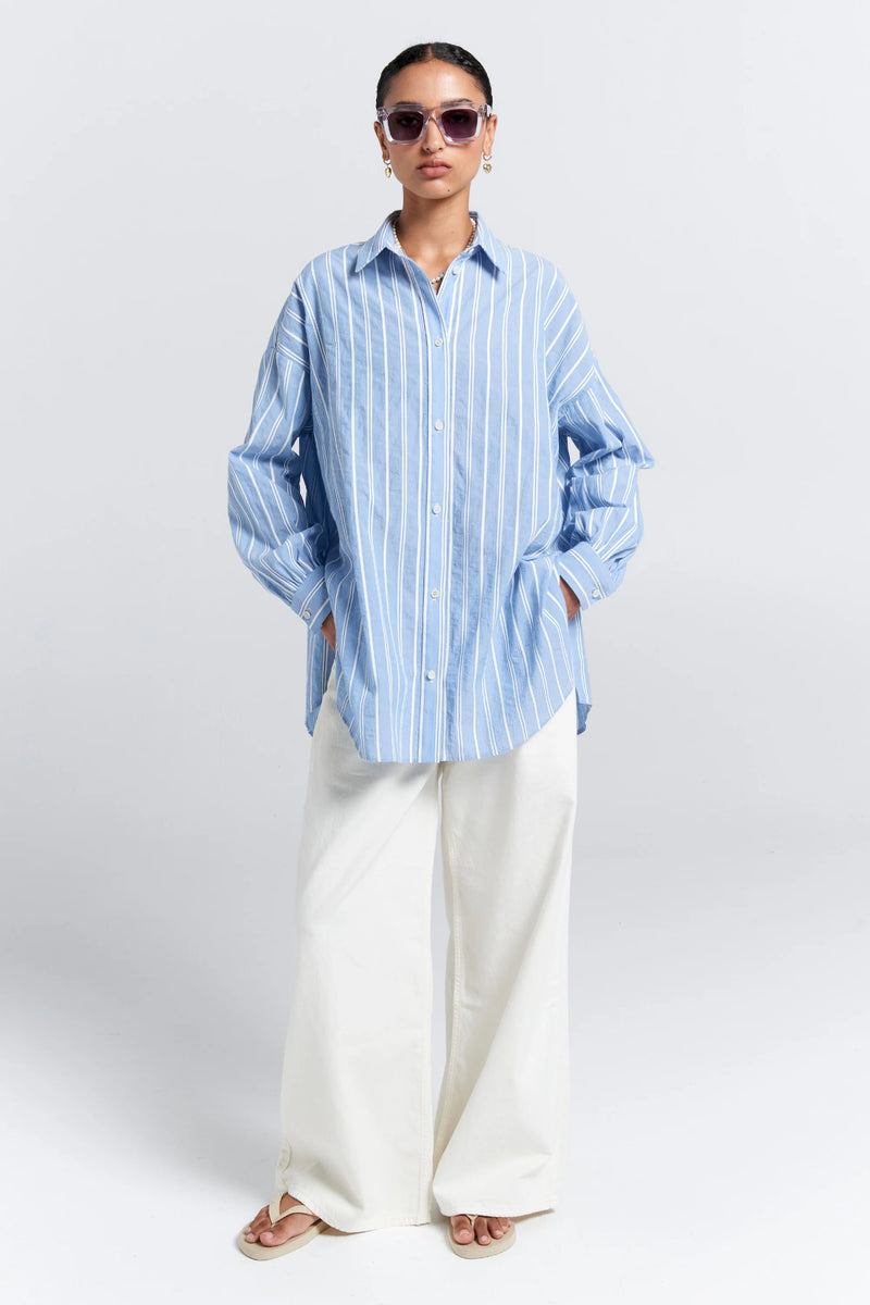 KAREN WALKER OVERSIZED WALKER SHIRT-BLUE