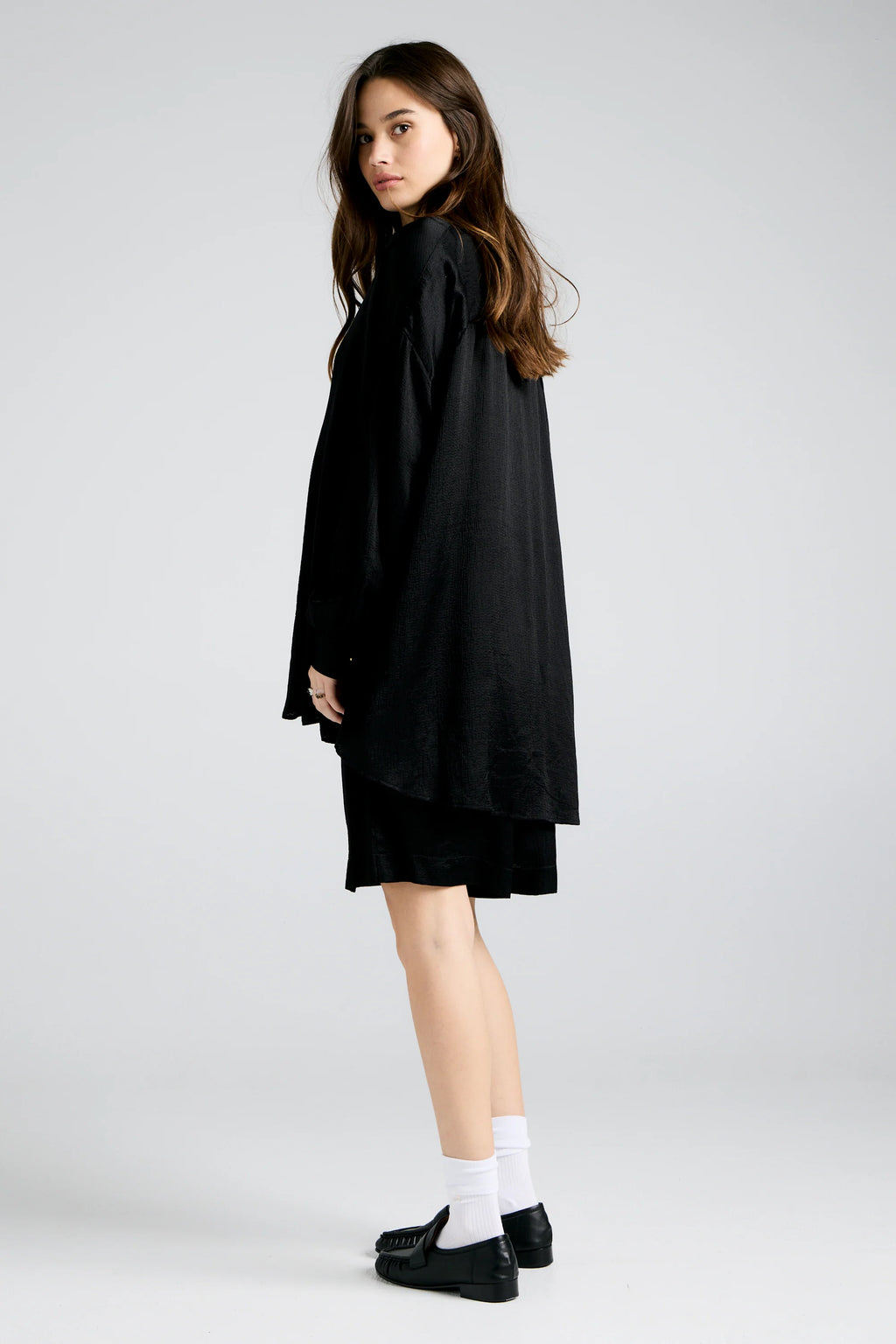 KAREN WALKER OVERSIZED WALKER SHIRT-BLACK