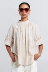 KAREN WALKER FLORET RUFFLE SHIRT-NATURAL