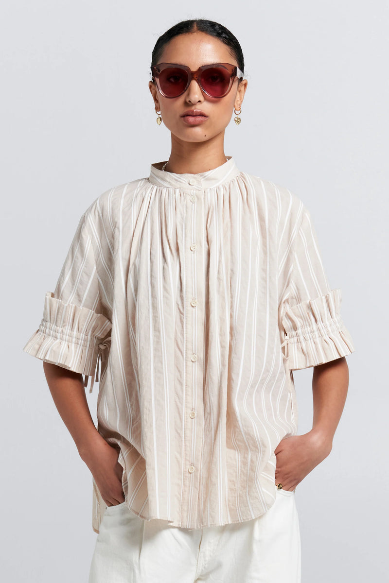 KAREN WALKER FLORET RUFFLE SHIRT-NATURAL