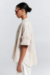 KAREN WALKER FLORET RUFFLE SHIRT-NATURAL
