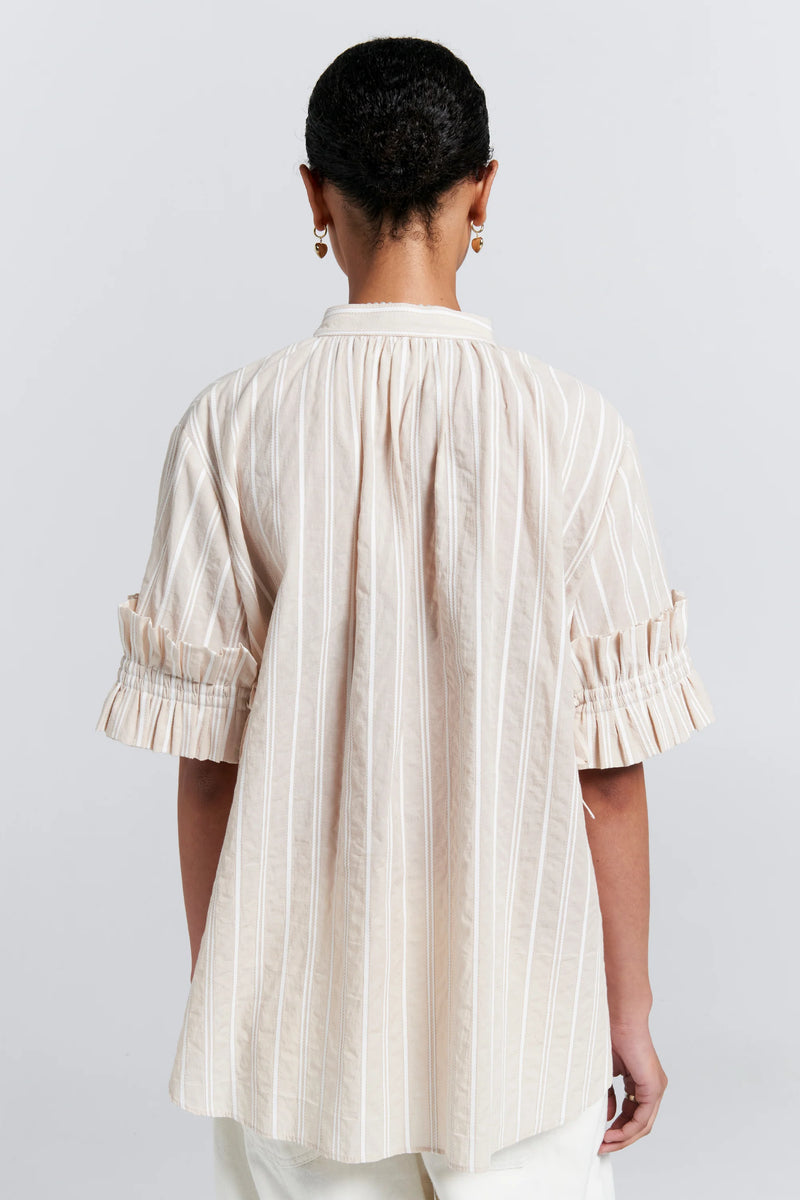 KAREN WALKER FLORET RUFFLE SHIRT-NATURAL