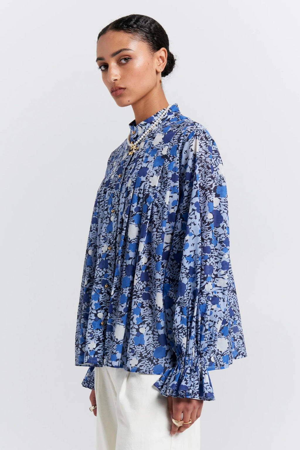KAREN WALKER FURROW SHIRT-BLUE MULTI