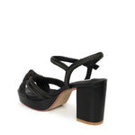 MISS WILSON HELLER HEEL-BLACK CALF