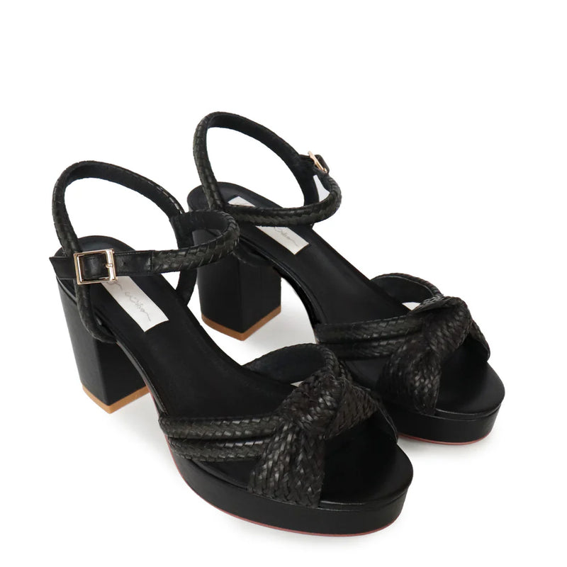 MISS WILSON HELLER HEEL-BLACK CALF
