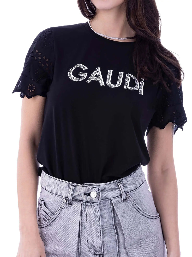 GAUDI COTTON T-SHIRT-BLACK