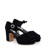 KATHRYN WILSON POLLY HEEL-BLACK SUEDE