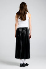 KAREN WALKER SUNRAY METALLIC PLEATED SKIRT 01-BLACK