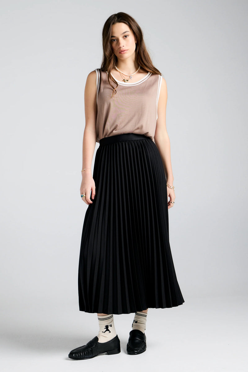 KAREN WALKER SUNRAY PLEATED SKIRT-BLACK