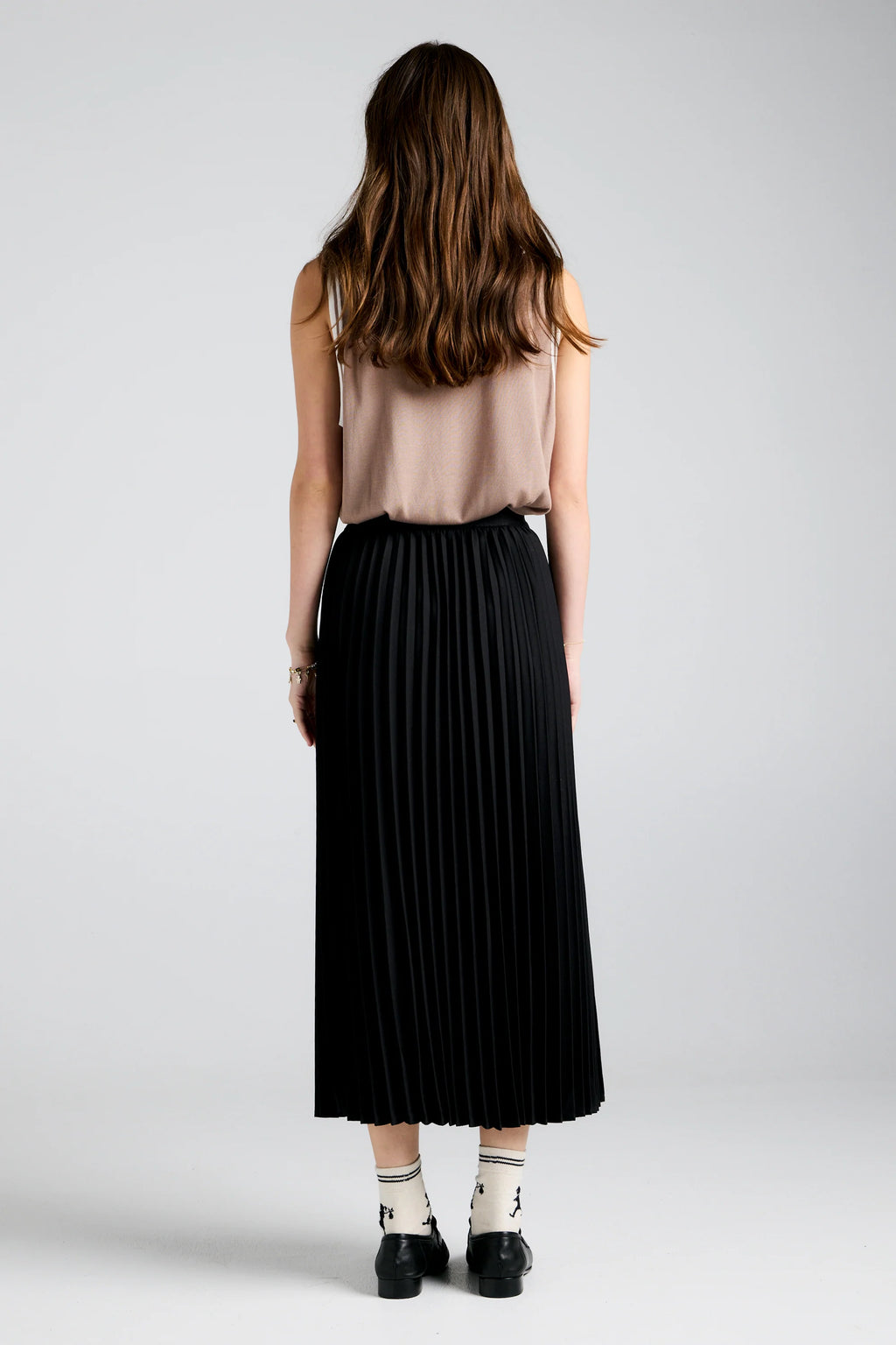 KAREN WALKER SUNRAY PLEATED SKIRT-BLACK