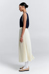 KAREN WALKER SUNRAY PLEATED SKIRT-CREAM