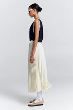 KAREN WALKER SUNRAY PLEATED SKIRT-CREAM