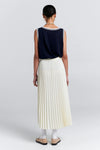 KAREN WALKER SUNRAY PLEATED SKIRT-CREAM