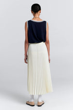 KAREN WALKER SUNRAY PLEATED SKIRT-CREAM