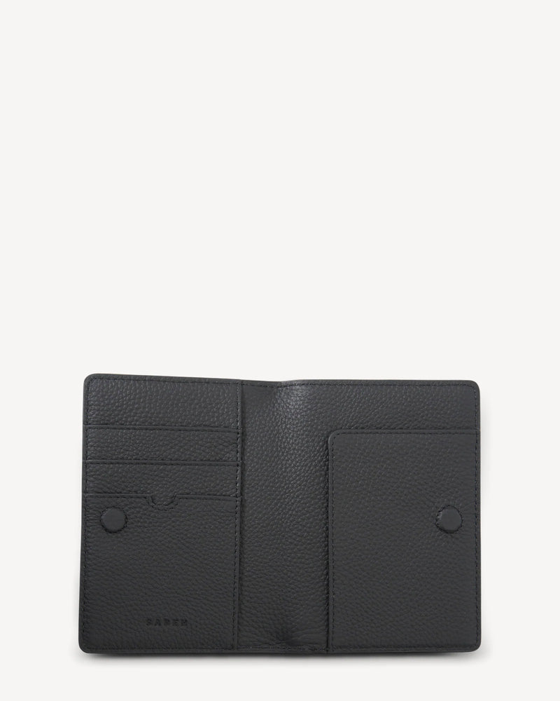 SABEN LINZ PASSPORT WALLET-BLACK
