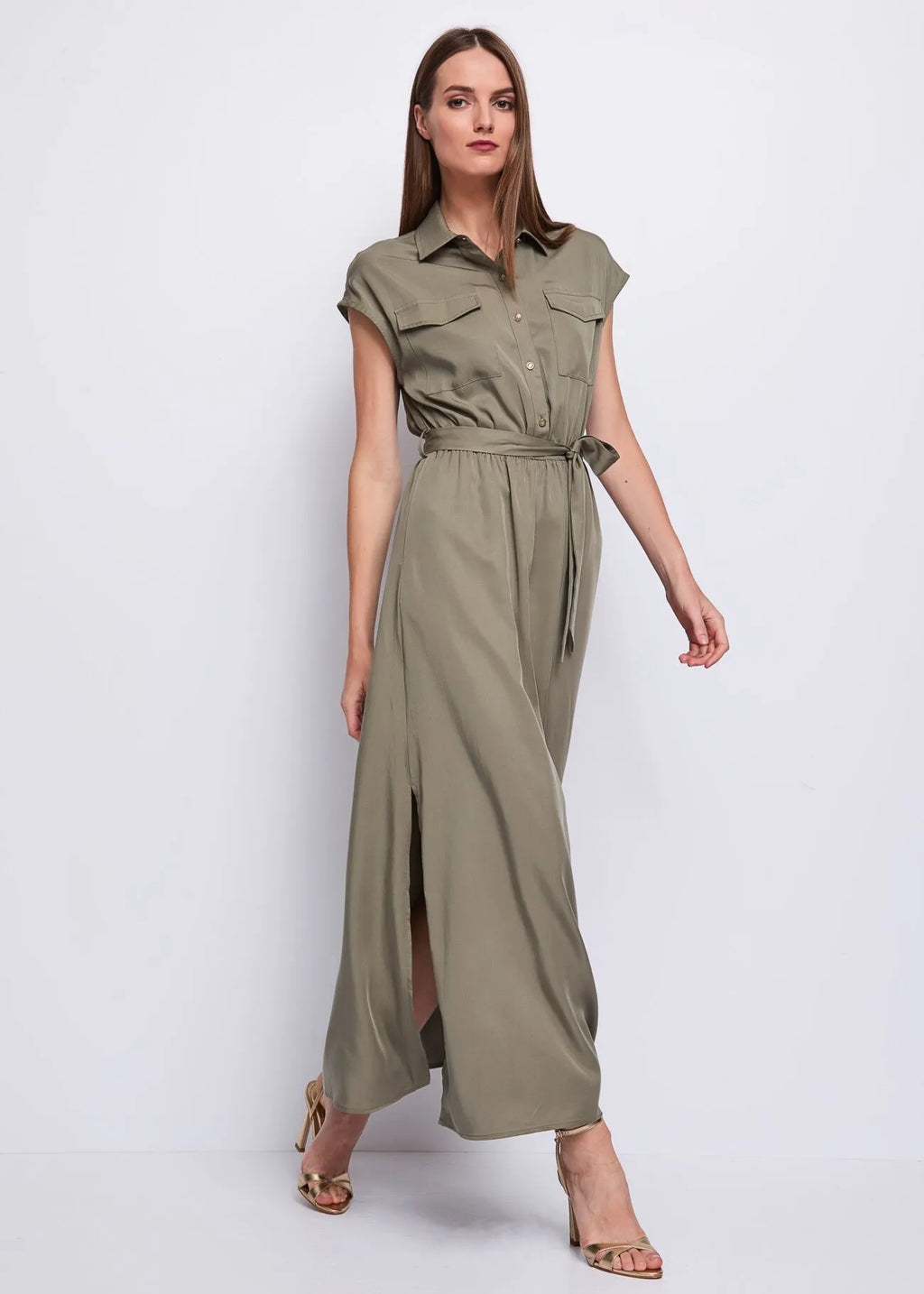 GAUDI SHIRT DRESS-KHAKI