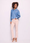 GAUDI CROPPED CHAMBRAY SHIRT