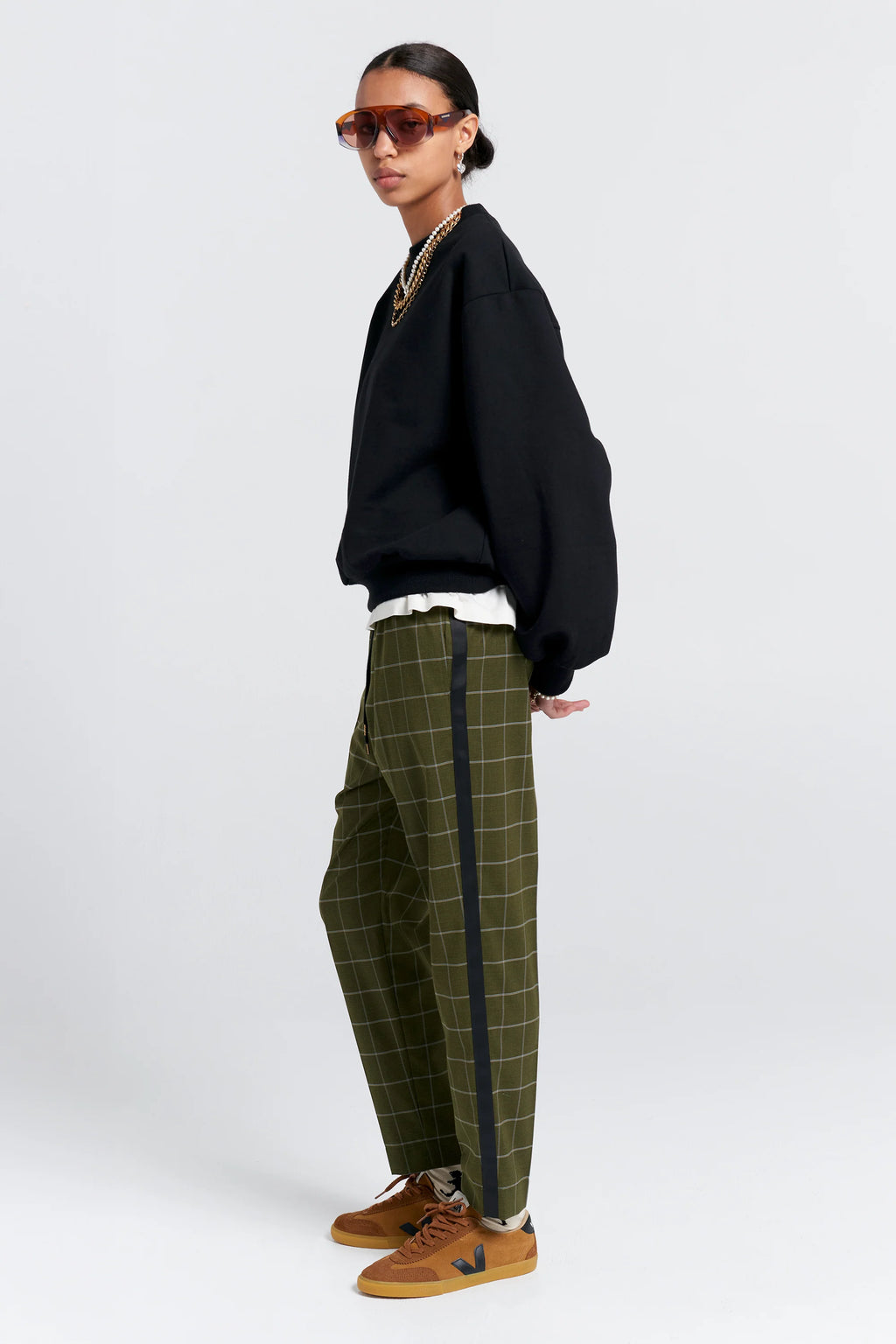 KAREN WALKER PROMENADE TROUSER-KHAKI