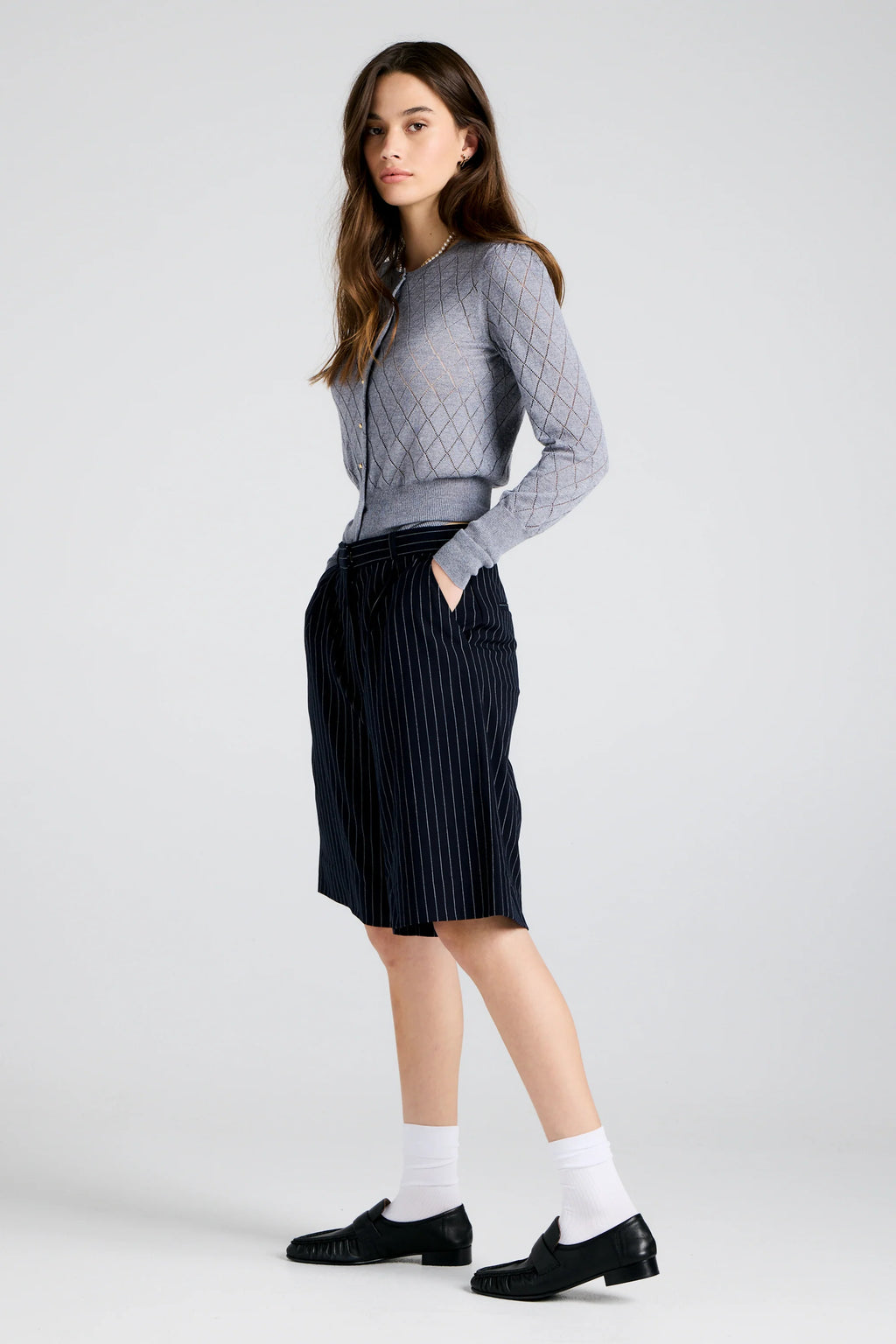 KAREN WALKER BERMUDA SHORTS-NAVY