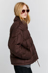 KAREN WALKER QUEST MONOGRAM DOWN PUFFER-MAHOGANY
