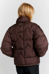 KAREN WALKER QUEST MONOGRAM DOWN PUFFER-MAHOGANY