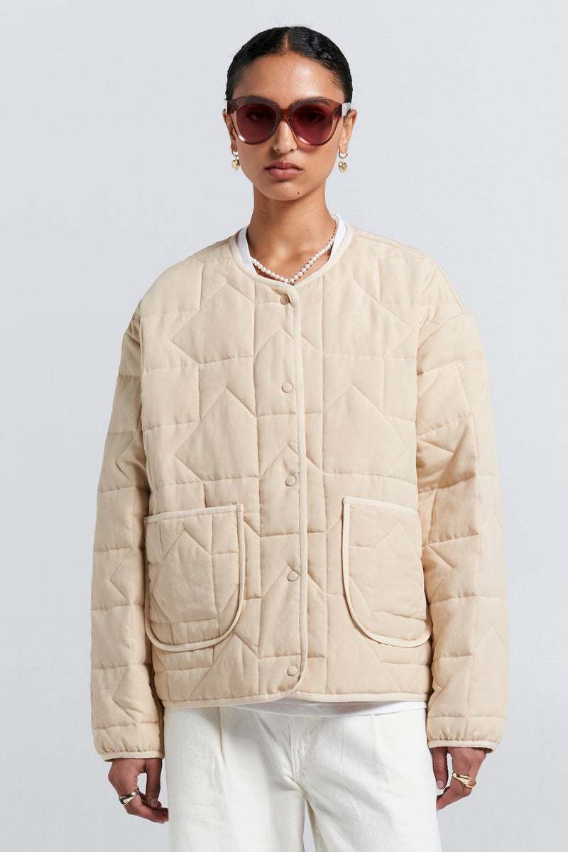 KAREN WALKER QUILTED DRIFT JACKET-NATURAL