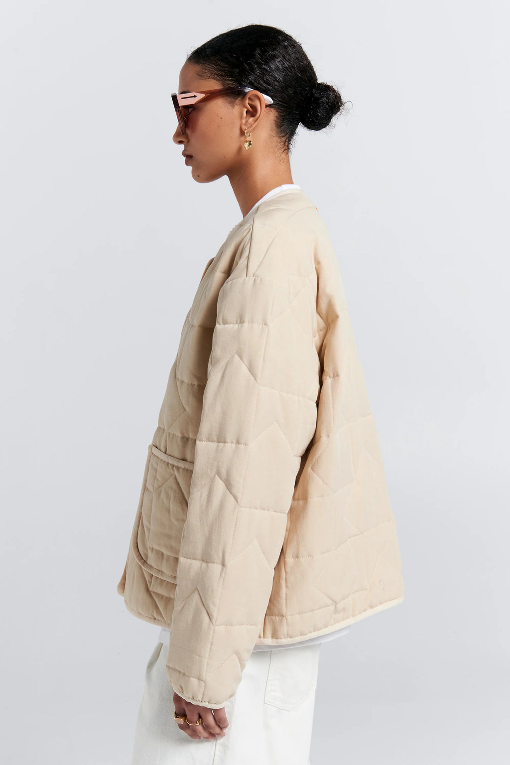 KAREN WALKER QUILTED DRIFT JACKET-NATURAL