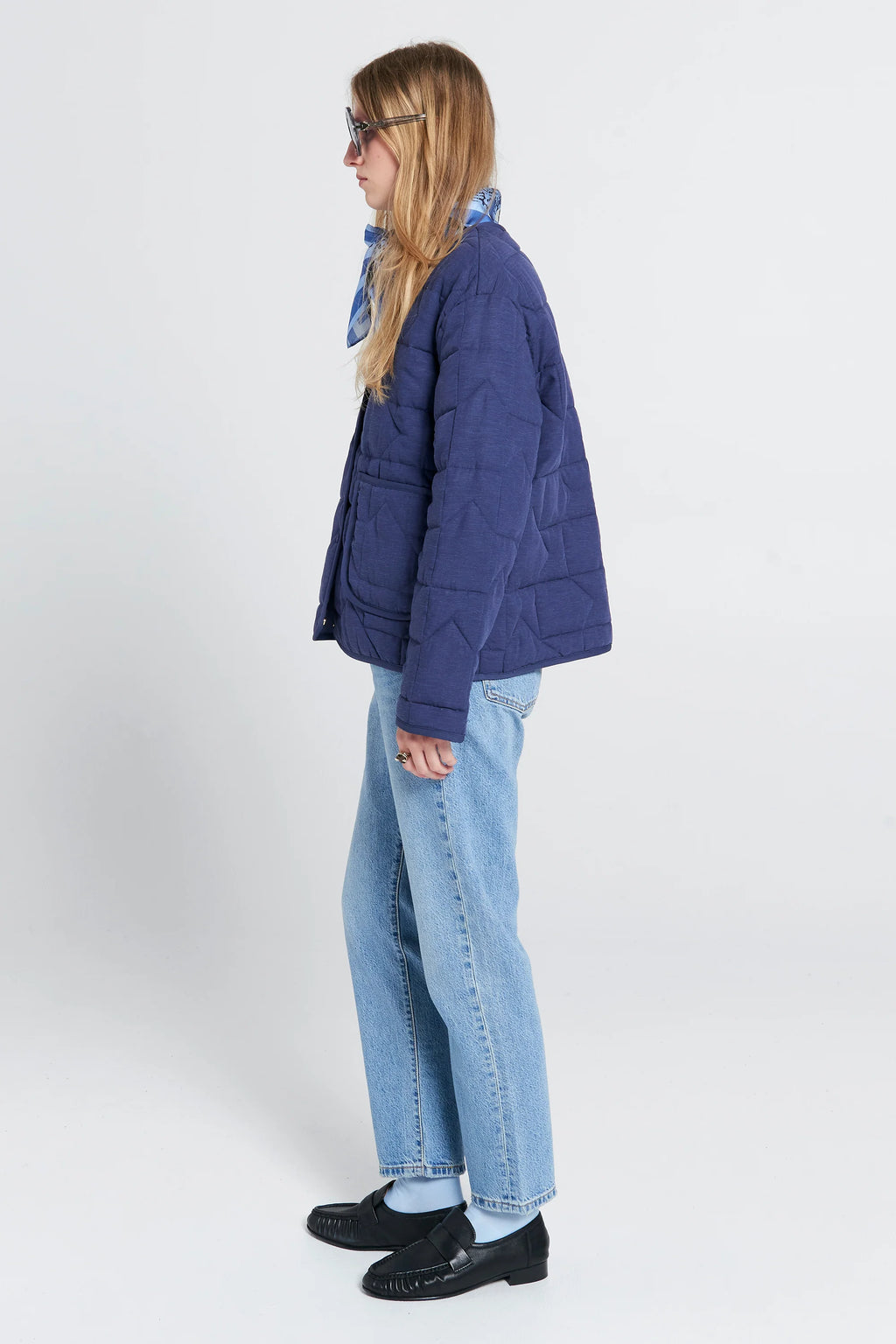 KAREN WALKER QUILTED DRIFT JACKET-NAVY