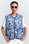 KAREN WALKER QUILTED DRIFT VEST-BLUE MULTI