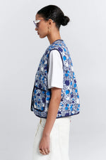KAREN WALKER QUILTED DRIFT VEST-BLUE MULTI