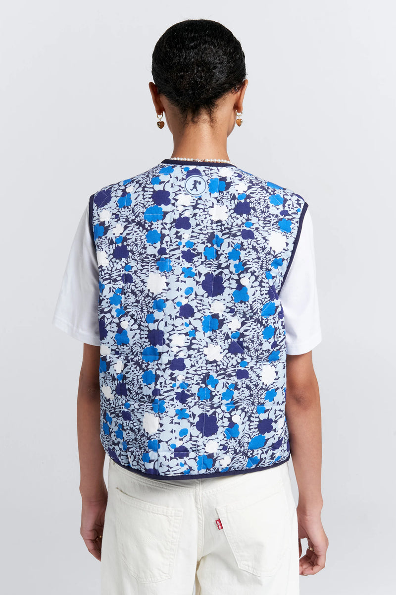 KAREN WALKER QUILTED DRIFT VEST-BLUE MULTI