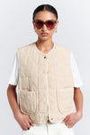 KAREN WALKER QUILTED DRIFT VEST-NATURAL