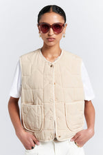 KAREN WALKER QUILTED DRIFT VEST-NATURAL