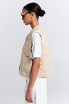 KAREN WALKER QUILTED DRIFT VEST-NATURAL