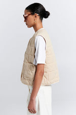 KAREN WALKER QUILTED DRIFT VEST-NATURAL