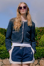 KAREN WALKER CROPPED BOUCLE JACKET