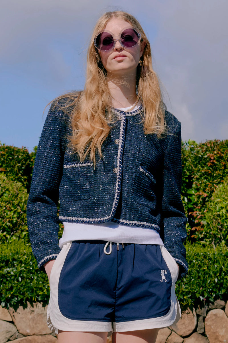KAREN WALKER CROPPED BOUCLE JACKET