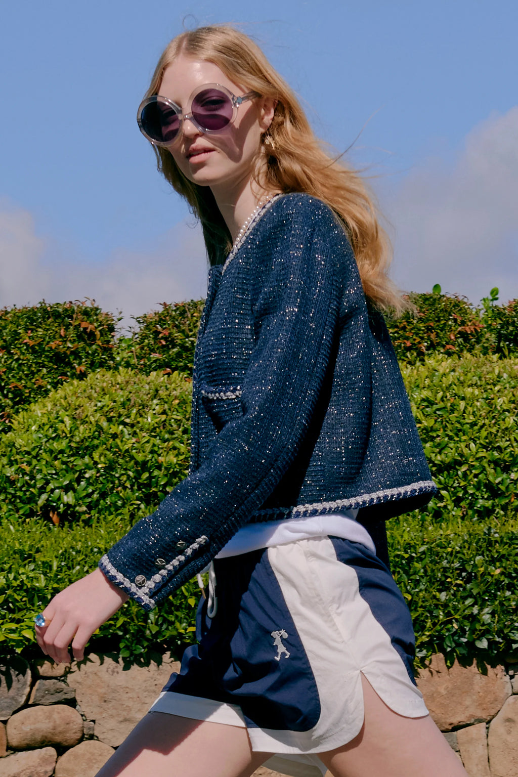 KAREN WALKER CROPPED BOUCLE JACKET