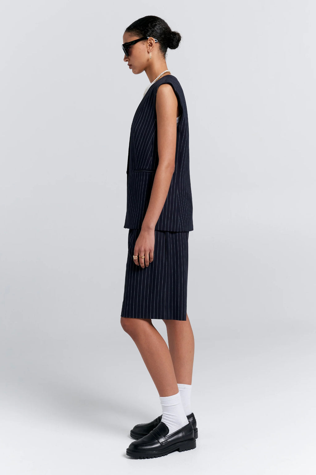 KAREN WALKER IVY WAISTCOAT-NAVY
