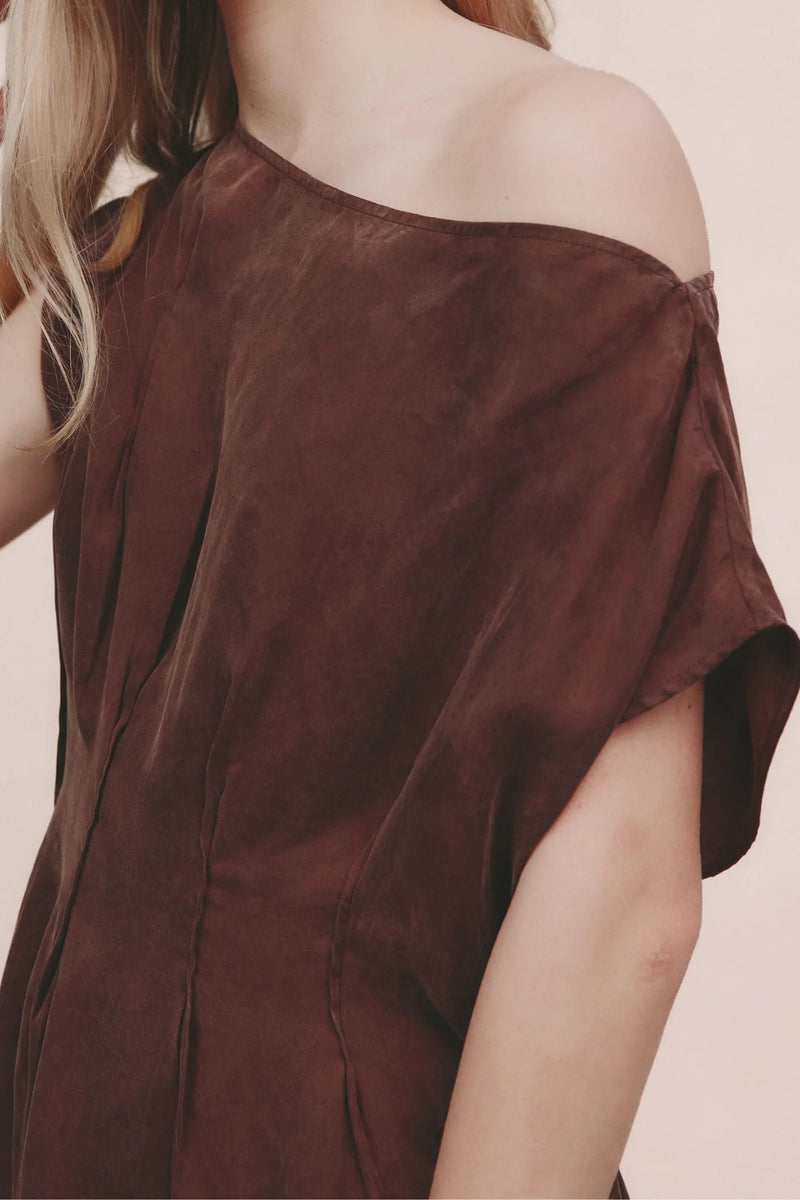 marle brown dress GAIA DRESS-CHOCOLATE – Trumps Clothing Gaia dress Am I trippn or pcat-330 The GABRIELLA Draped Mini Colour:AMETHYST