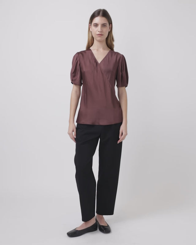 KATE SYLVESTER TAMZIN TOP-AUBERGINE