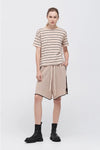 TAYLOR STRIPE SOLACE TEE-CAMEL/BLACK