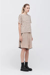 TAYLOR STRIPE SOLACE TEE-CAMEL/BLACK