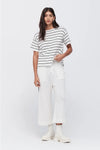 TAYLOR STRIPE SOLACE TEE-IVORY/BLACK