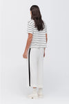 TAYLOR STRIPE SOLACE TEE-IVORY/BLACK