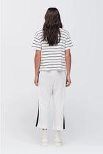 TAYLOR STRIPE SOLACE TEE-IVORY/BLACK